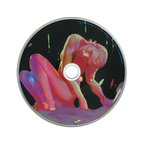 Fontaines DC Dopamine Chamber CD. A compact disc with printed cover art featuring a stylized nude figure in pink, peach, and purple tones against a dark background, photographed on a plain white studio background.