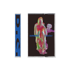 Fontaines DC Dopamine Chamber cassette. A double-sided cassette-style music release shown on a plain white background. The front cover features a dark brown background with a colorful, distorted human figure in pink, green, and yellow tones, with the text 'DOPAMINE chamber' in blue.